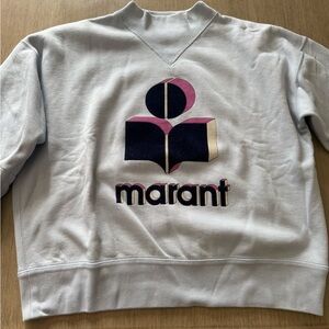 Isabel Marant Gray Sweatshirt with Pink and Black Logo